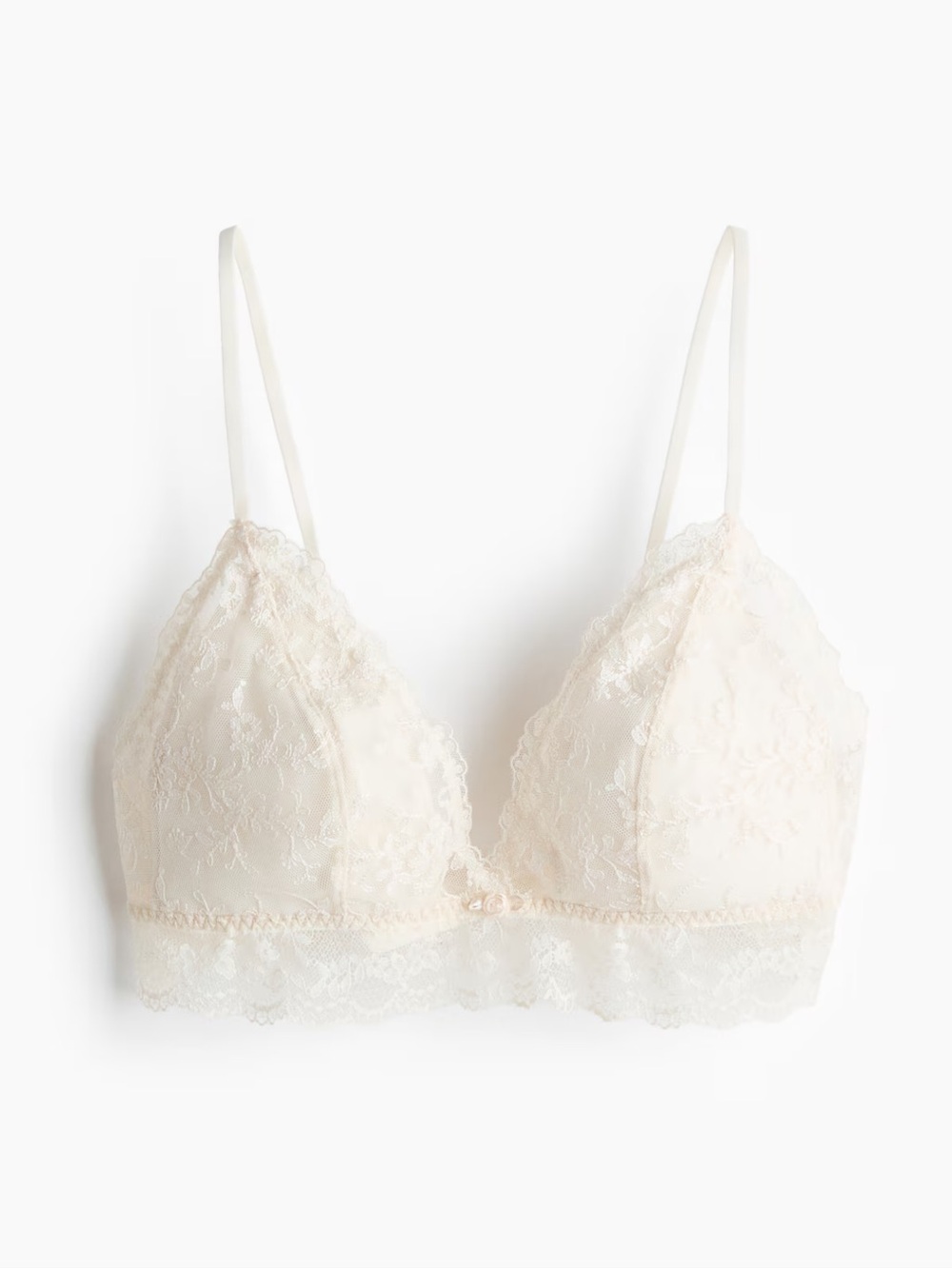 H&M Embroidered Lace Padded Soft Cup Bralette